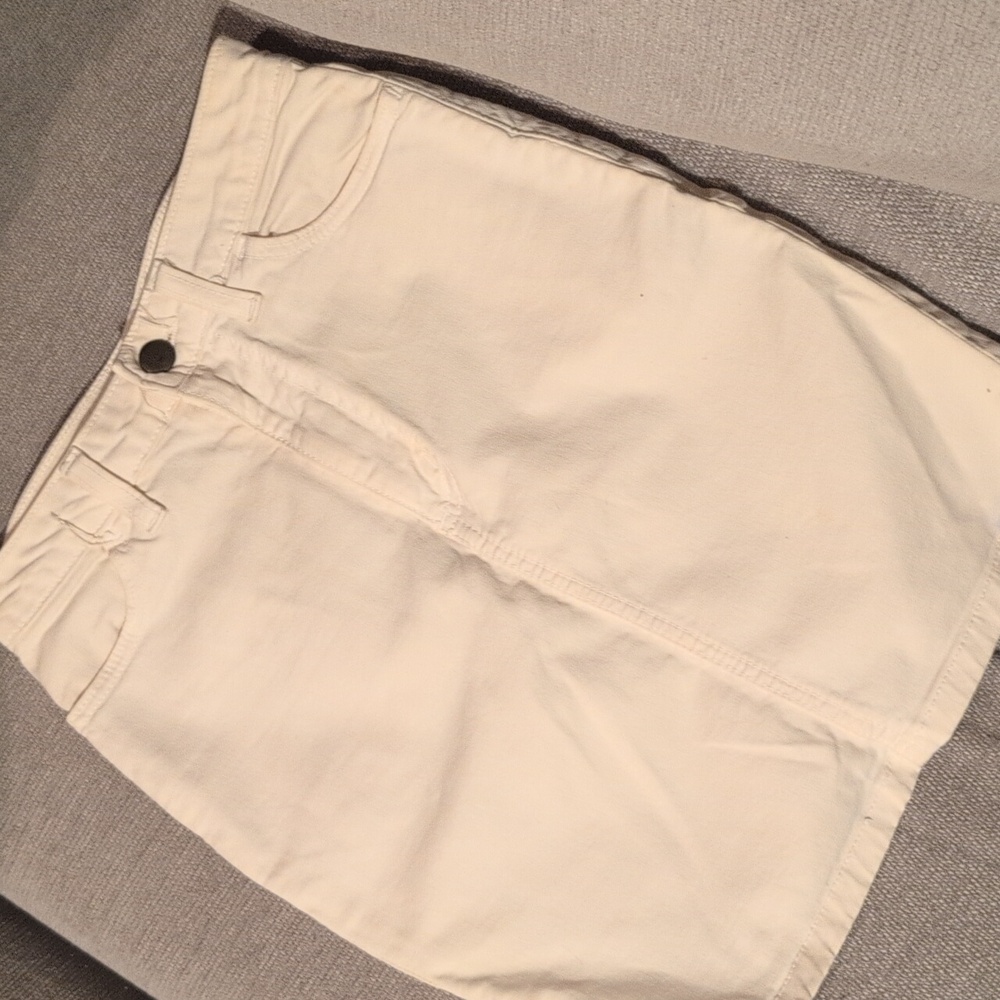 Denim Brand by American Apparel Form Fit White High Waist Denim Pencil Skirt M
